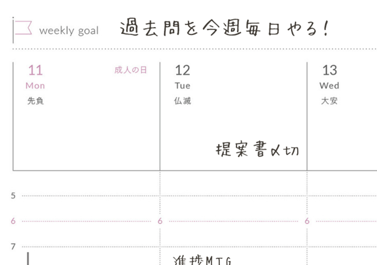 Weekly GoalとWeekly Review